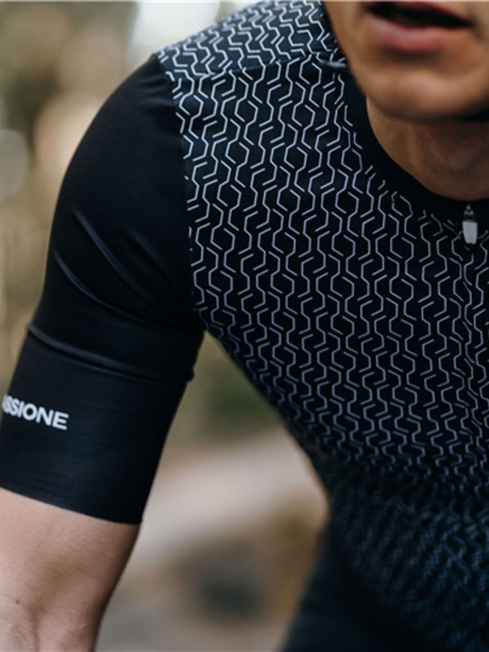 La Passione Cycling Jersey Full-Zip short sleeve Navy Cell - Size Large